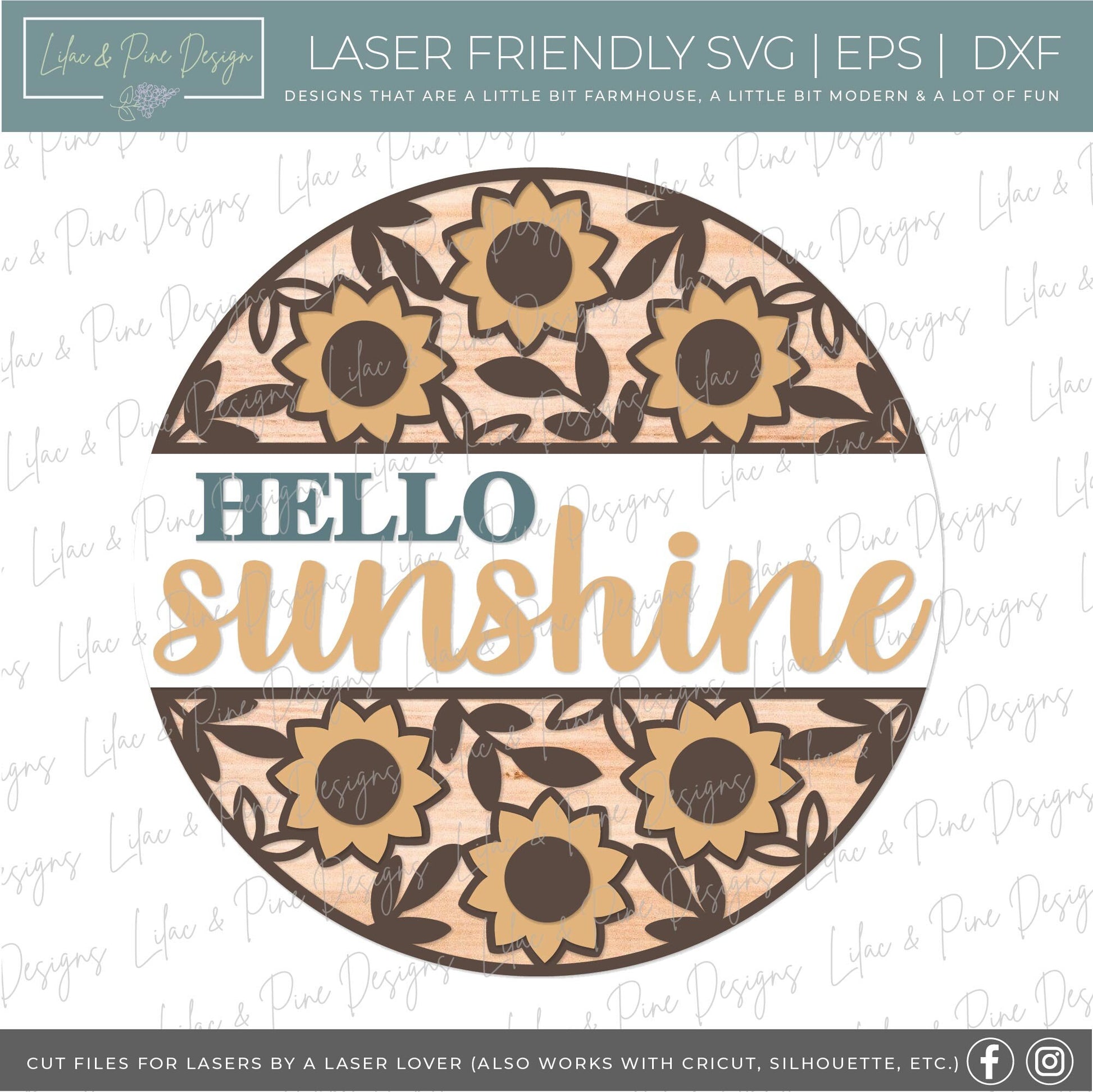 Sunflower door hanger bundle SVG, sunflower welcome sign, home sweet home SVG, fall decor, round fall sign, Glowforge SVG, laser cut file