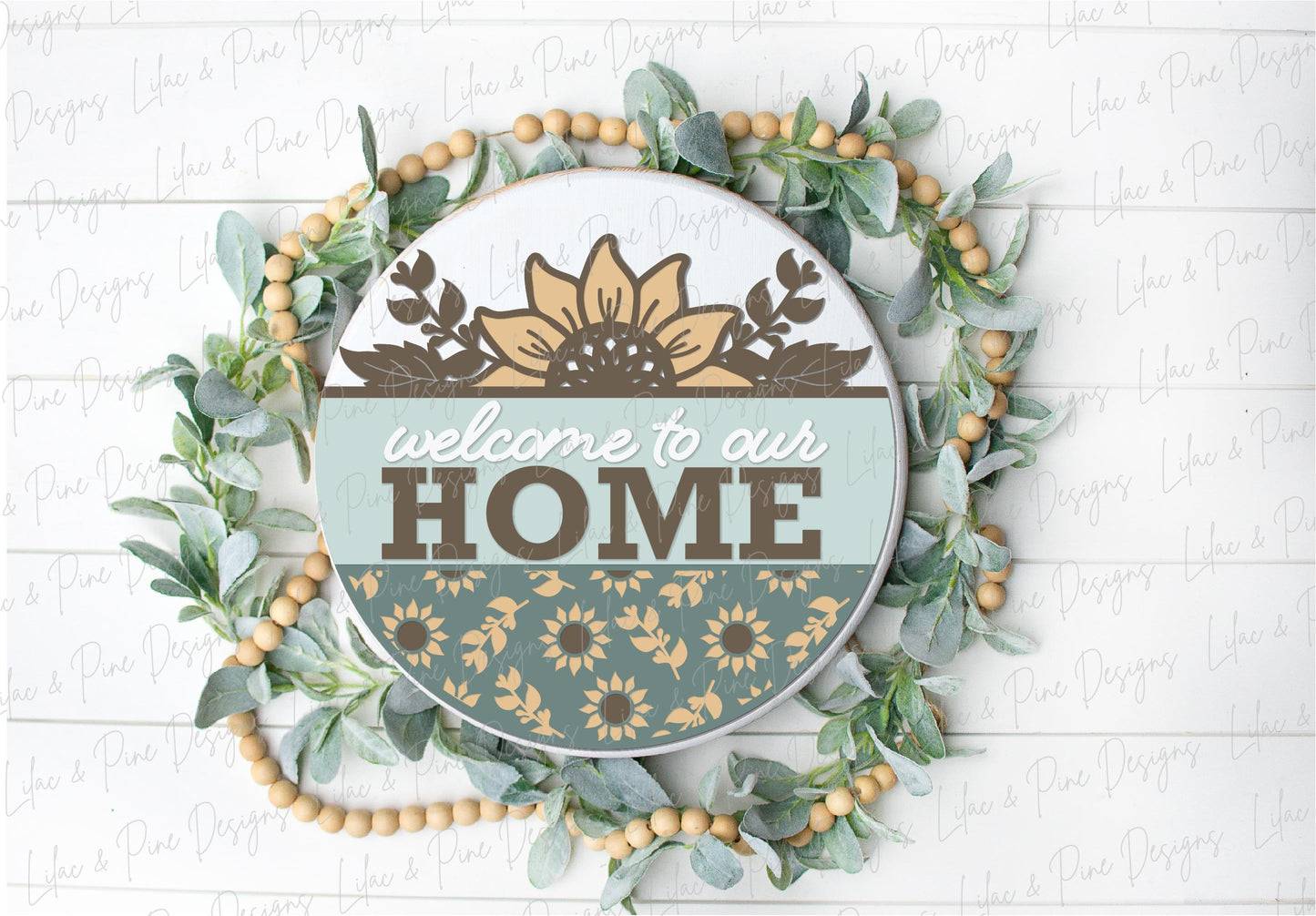 Sunflower door hanger SVG, Fall floral welcome sign, sunflower welcome SVG, welcome home sign, fall decor, Glowforge SVG, laser cut file