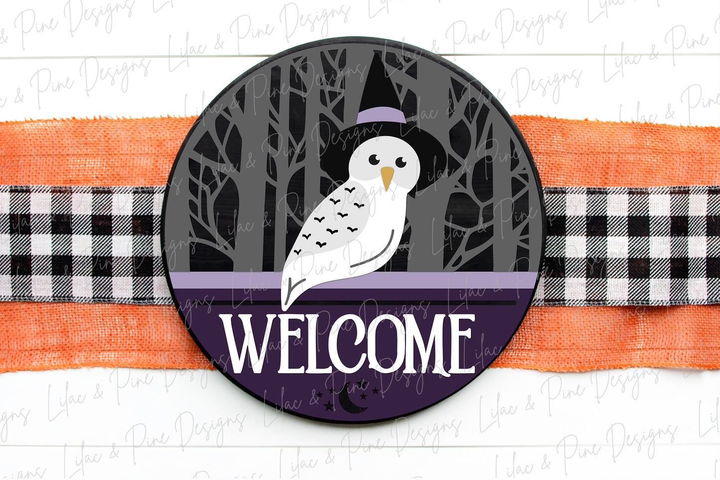 Halloween owl sign, Halloween door hanger SVG, Spooky welcome sign SVG, Halloween decor, witch hat owl svg, Glowforge Svg, laser cut file
