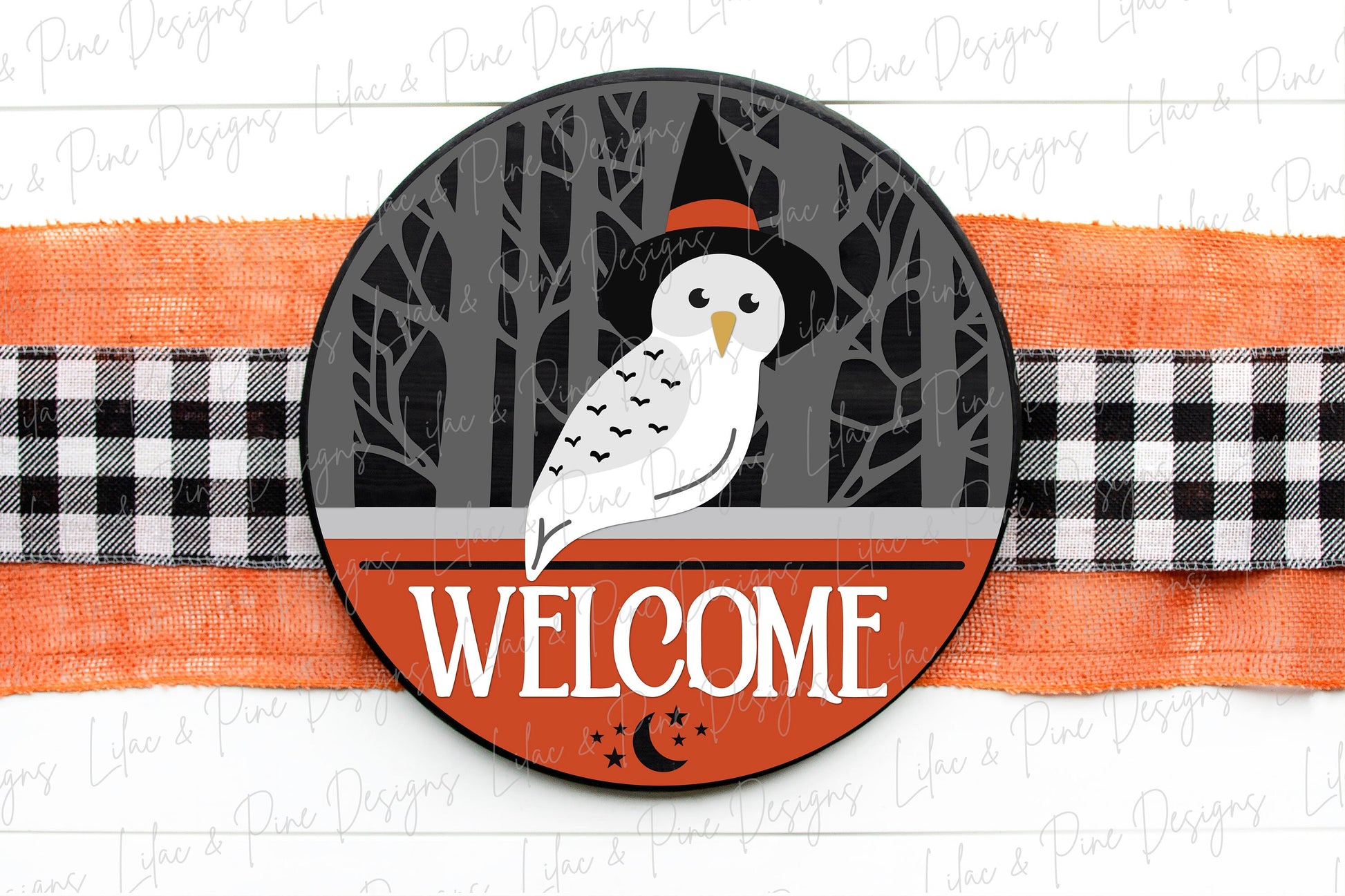 Halloween owl sign, Halloween door hanger SVG, Spooky welcome sign SVG, Halloween decor, witch hat owl svg, Glowforge Svg, laser cut file