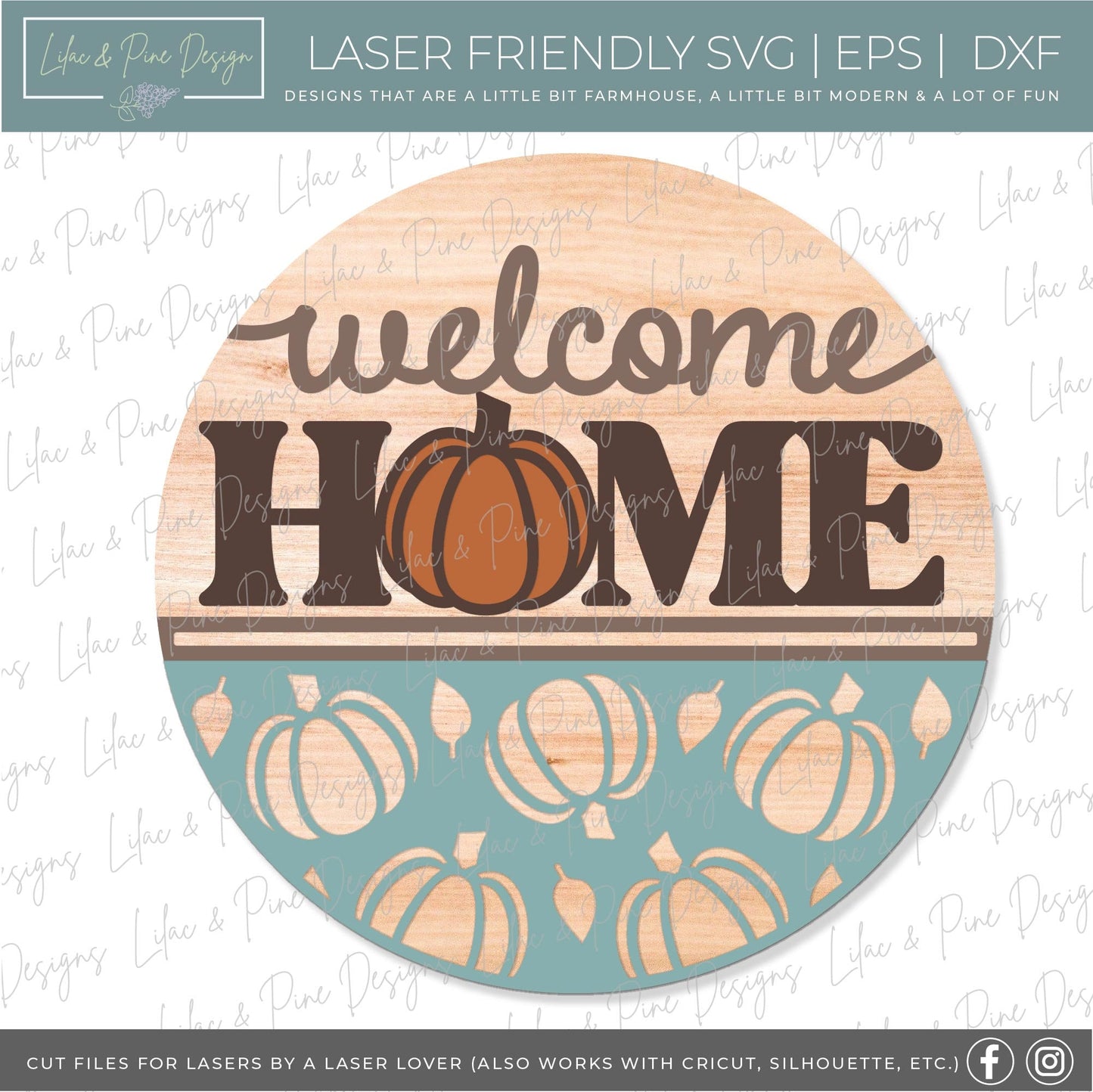 Welcome home pumpkin sign, fall door hanger SVG, fall welcome sign, fall porch decor, pumpkin home sign, Glowforge SVG, laser cut file