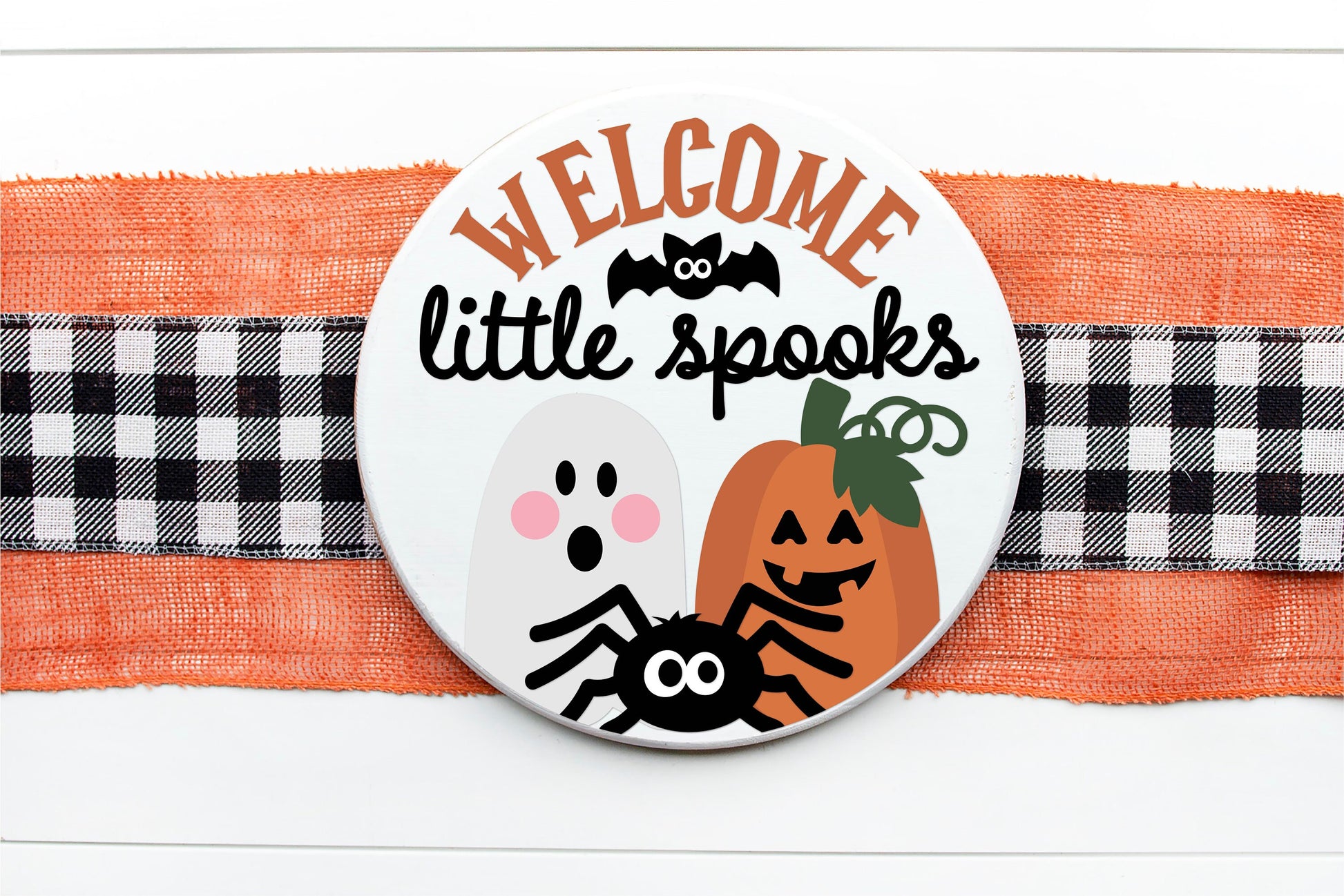 Halloween door hanger SVG, boos and ghouls sign, Ghost welcome sign SVG, little spooks sign, Halloween decor, Glowforge SVG, laser cut file