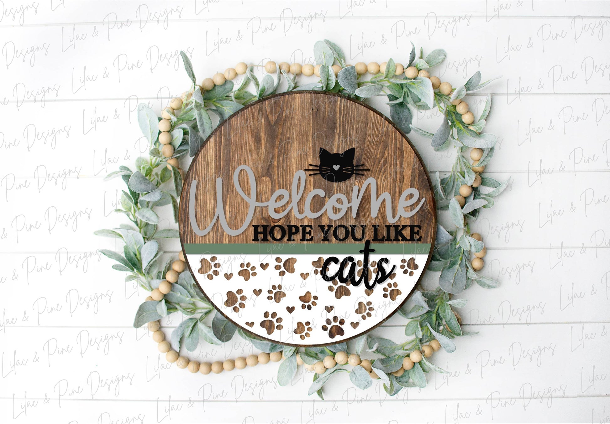 Welcome hope you like cats sign SVG, Cat lover SVG, cat owner door hanger, pet sign SVG, Glowforge Svg, laser cut file, digital download