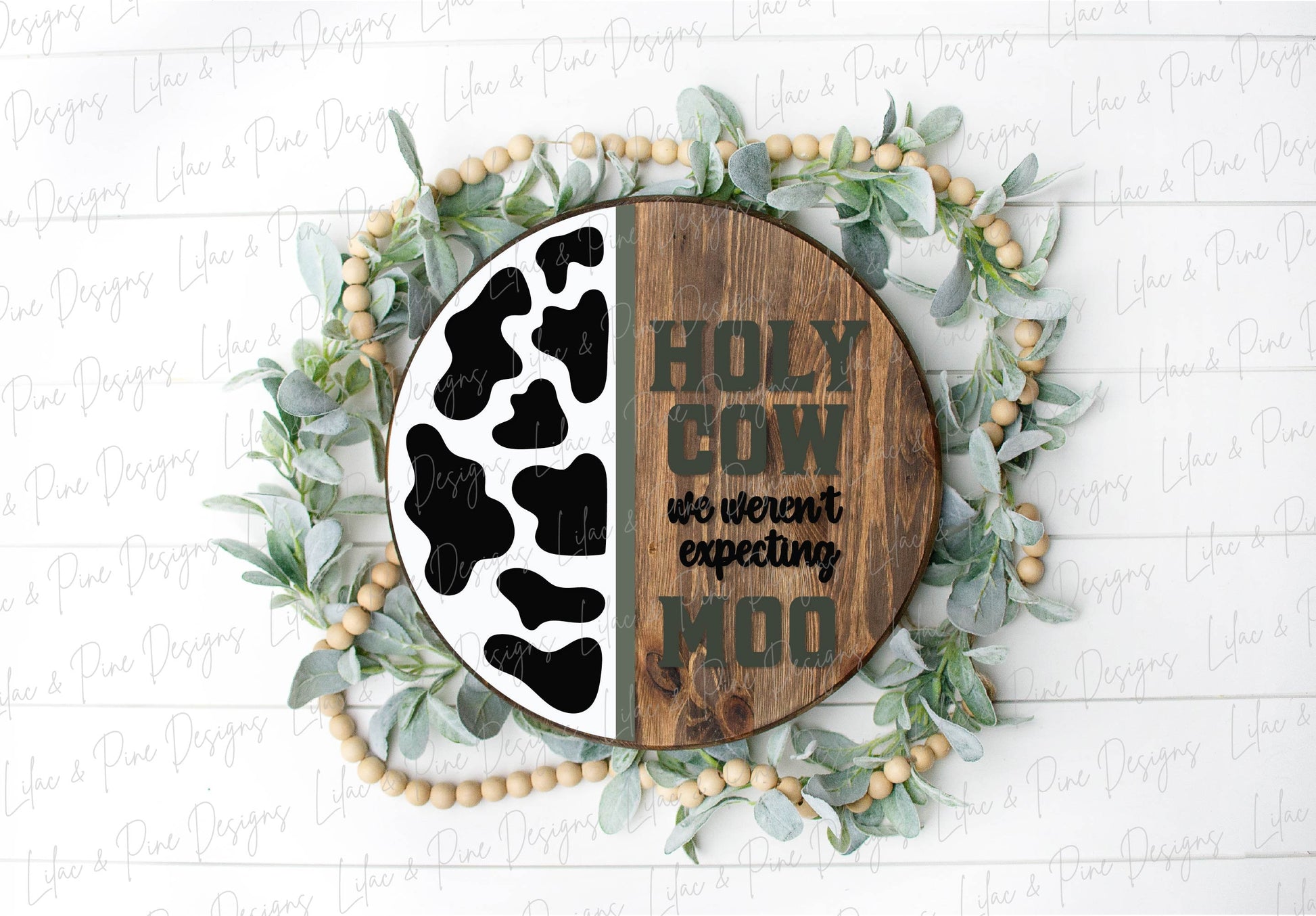 Cow welcome sign SVG, Funny Cow door hanger SVG, holy cow everyday round welcome sign SVG, Glowforge Svg, laser cut file, digital download