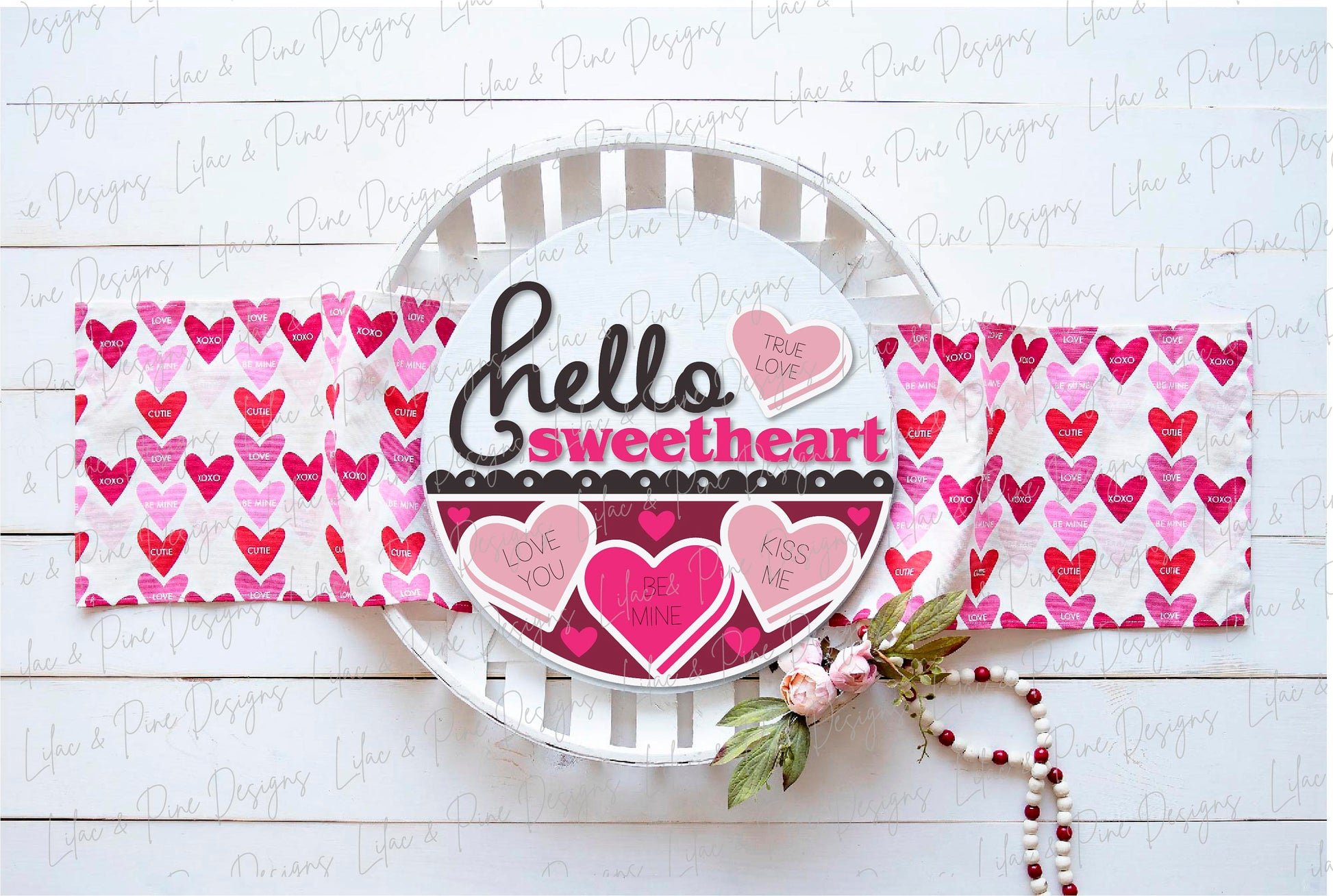 Valentine's Day welcome sign SVG, hello sweetheart door hanger SVG, Valentine heart candy round sign SVG, Glowforge Svg, laser cut file