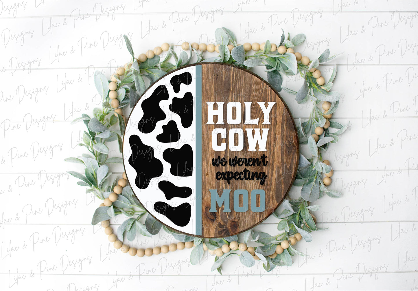 Cow welcome sign SVG, Funny Cow door hanger SVG, holy cow everyday round welcome sign SVG, Glowforge Svg, laser cut file, digital download