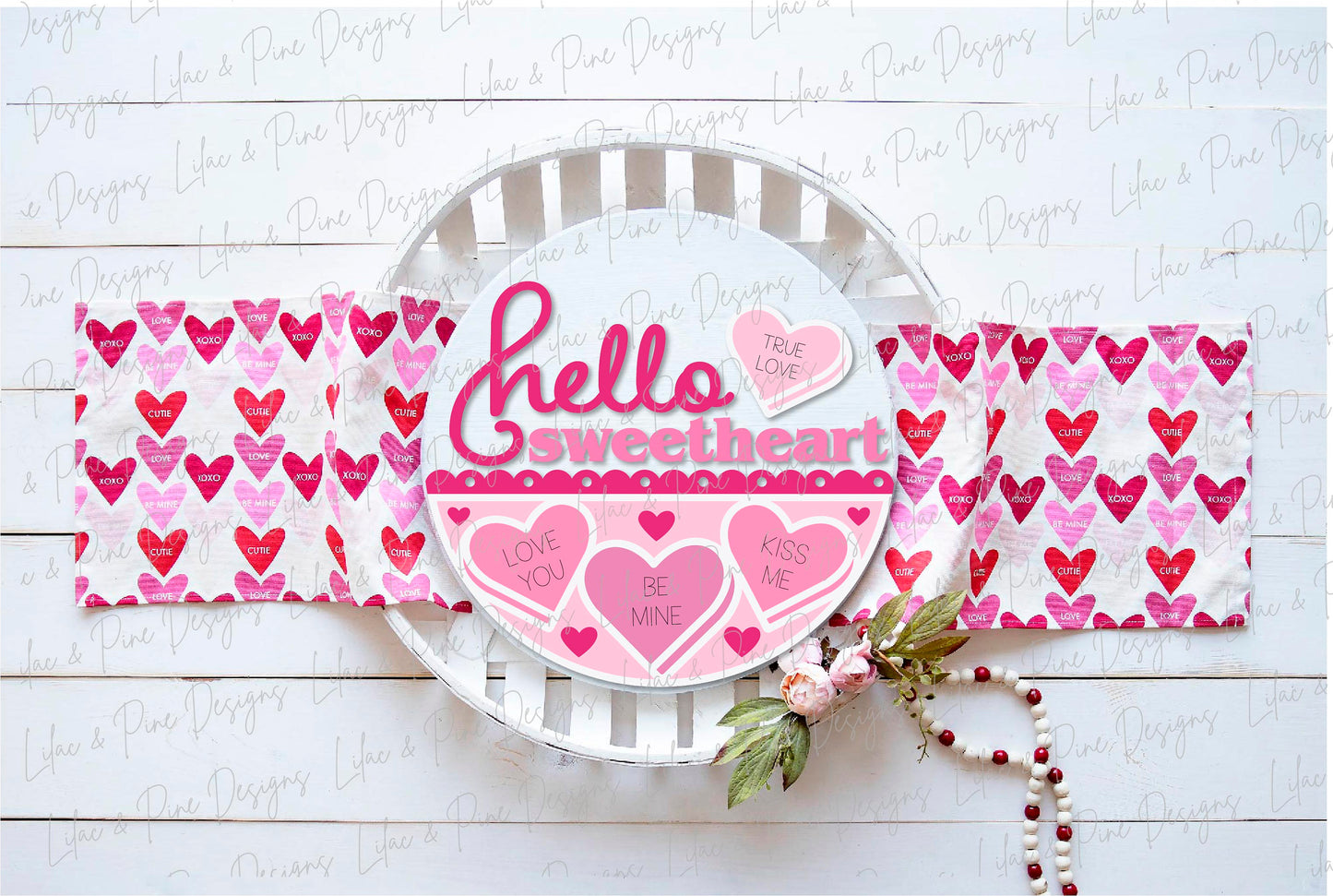 Valentine's Day welcome sign SVG, hello sweetheart door hanger SVG, Valentine heart candy round sign SVG, Glowforge Svg, laser cut file