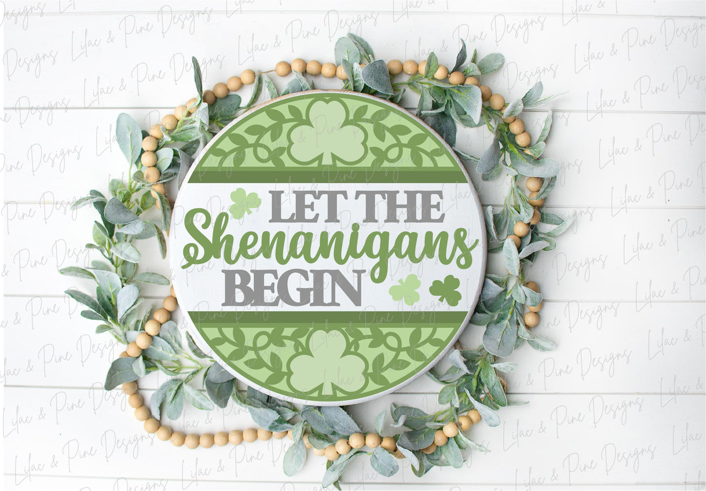 Let the Shenanigans begin sign, Shamrock door hanger SVG, St Patricks Day welcome sign, St Paddys day decor, Glowforge SVG, laser cut file