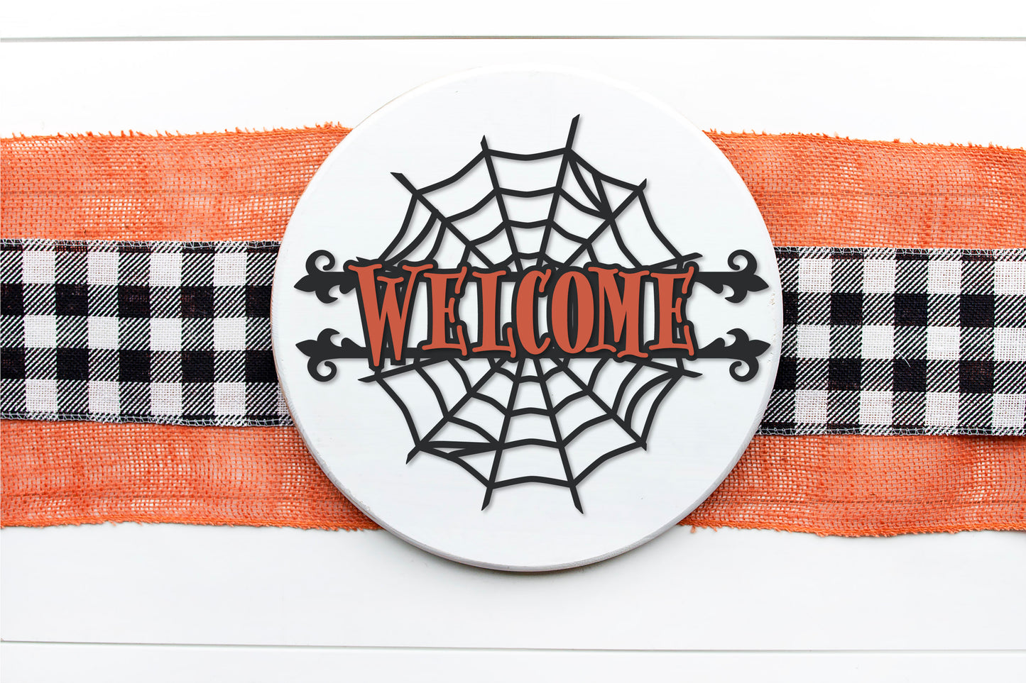 Spiderweb welcome sign SVG, Halloween welcome SVG, Spiderweb SVG, Spiders SVG, Halloween decor SVG, personalized Halloween SVG, laser cut file, Glowforge Svg