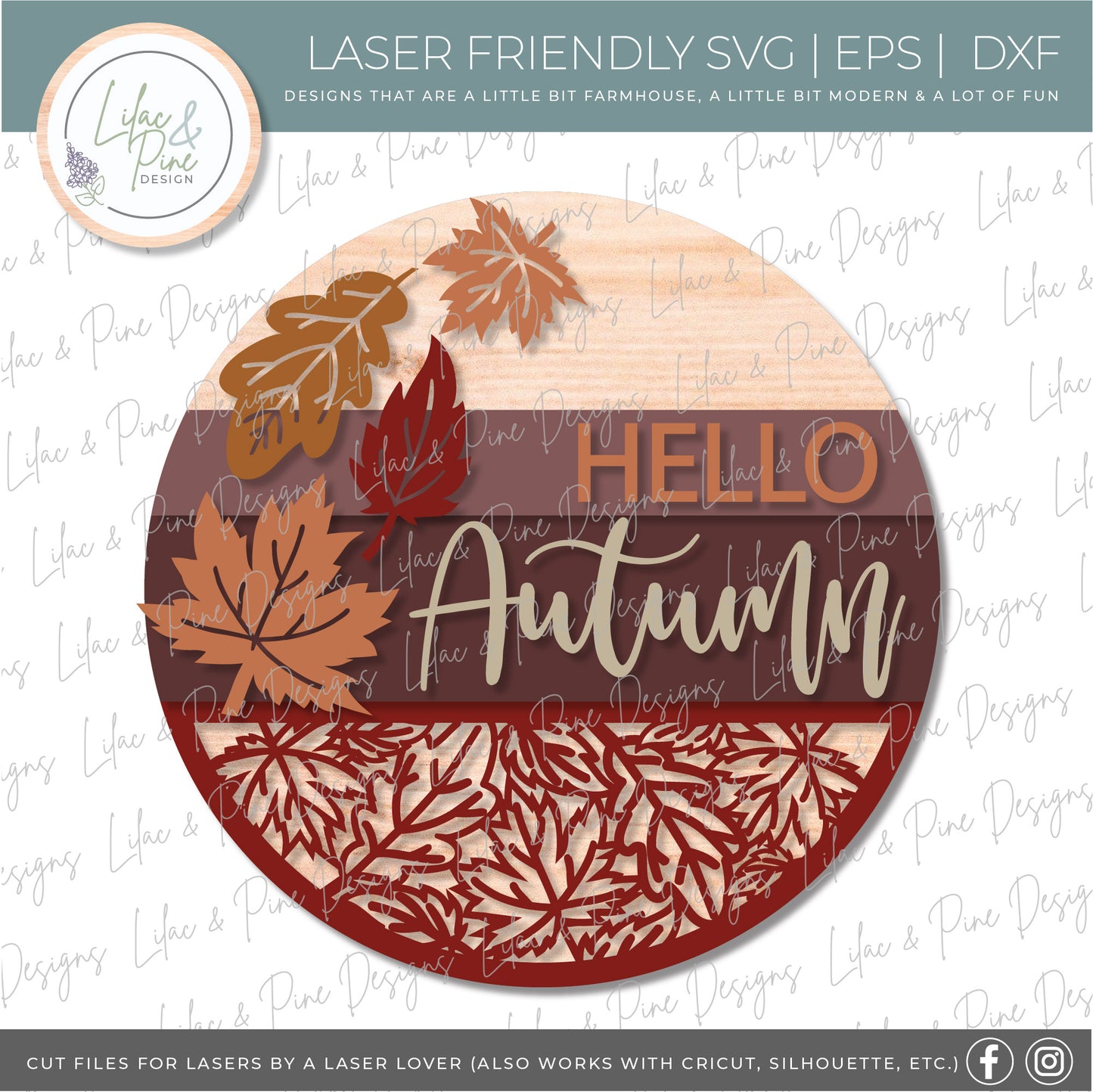 Hello Fall sign SVG, Happy Autumn Fall sign SVG, happy fall door decor svg, hello Autumn SVG, fall leaves svg, Glowforge Svg, laser cut file