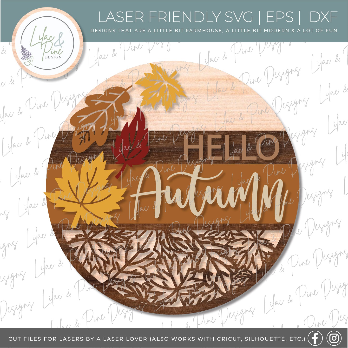 Hello Fall sign SVG, Happy Autumn Fall sign SVG, happy fall door decor svg, hello Autumn SVG, fall leaves svg, Glowforge Svg, laser cut file