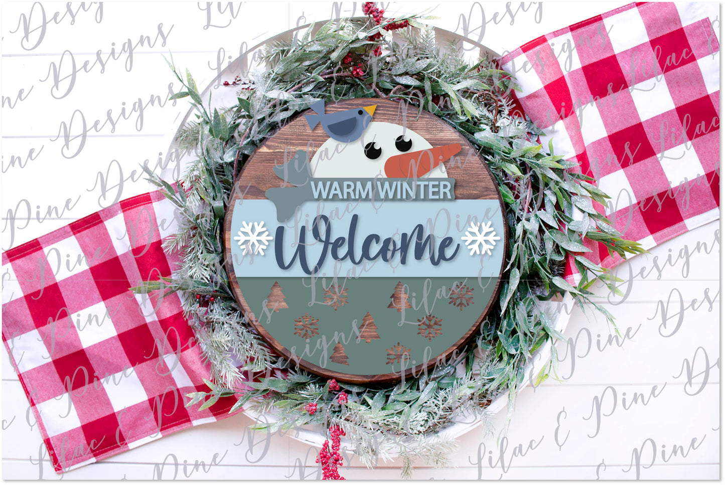 Warm Winter Welcome sign SVG, Snowman Welcome SVG, Winter decor SVG, Snowman porch sign SVG, Winter round sign, laser cut file, Glowforge SVG