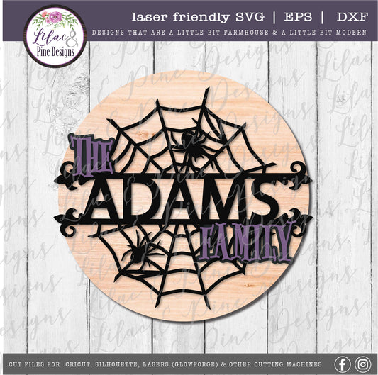 Spiderweb name welcome sign SVG, Halloween welcome SVG, Spiderweb SVG, Spiders SVG, Halloween decor SVG, personalized Halloween SVG, laser cut file, Glowforge Svg